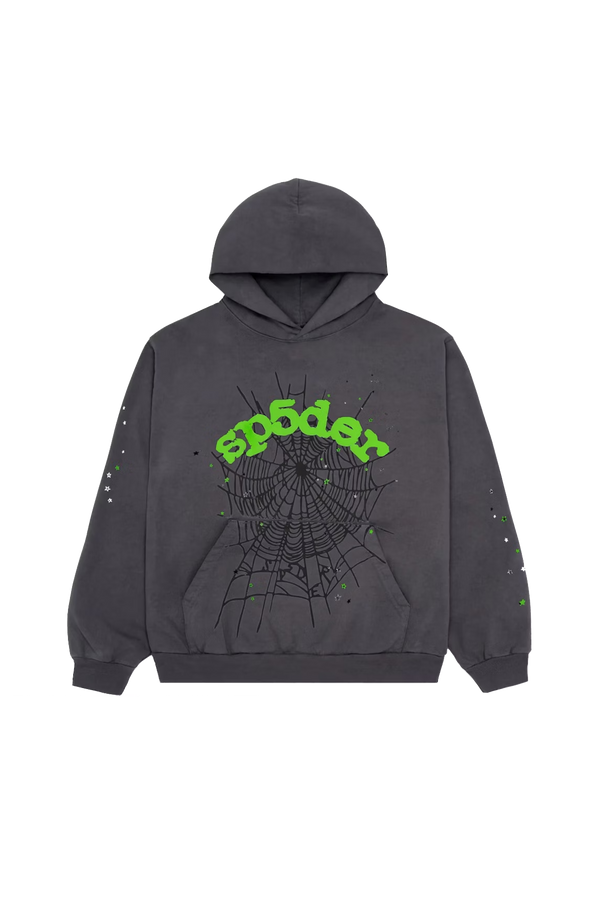 Sp5der Wait Web Hoodie Slate Grey