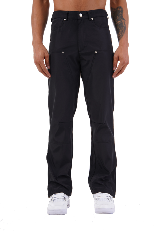 Black Cargo Popper Trousers
