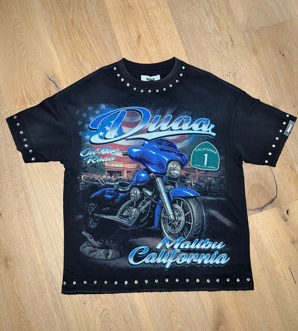 T SHIRT DUAA  BLACK MOTORCYCLE